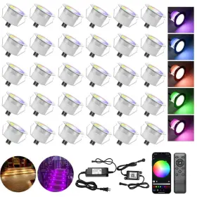 Suud3155wifi Sumaote Led Deck Lights Kit 30pcs 1.22 Wifi Wireless Smart Phone Control Low Volt