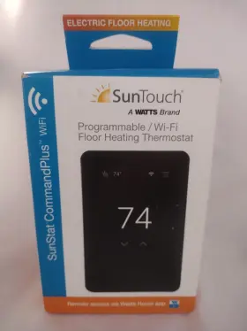 81021154 Suntouch Sunstat Commandplus Programmable Wi-fi Floor Heating Thermostat Black