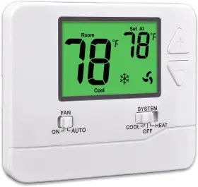 Suuwer 445024243256 Non-programmable Thermostats For Home 1 Heat/1 Cool Single-stage Systems Green