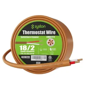 Cl3r Syston Cable Technology 663252033952 250 Ft. 18/2 Brown Solid Bare Copper Cmr/cl3r Doorbell
