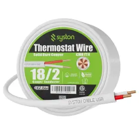 7032-sb-wh-250 Syston Cable Technology 250 Ft. 18/2 White Solid Bare Copper Cmr/cl3r Thermostat Wire Indoor/outdoor