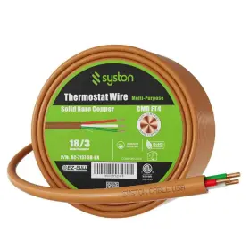 7137-sb-bn-30 Syston Cable Technology 30 Ft. 18/3 Brown Solid Bare Copper Cmr/cl3r Thermostat Wire Indoor/outdoor