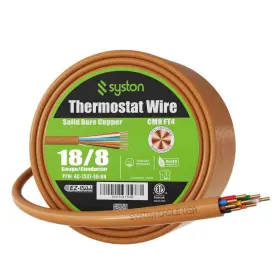 7537-sb-bn-50 Syston Cable Technology 50 Ft. 18/8 Brown Solid Bare Copper Cmr/cl3r Thermostat Wire