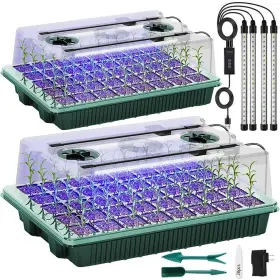 Szsja 726756573802 Seed Starter Tray With Grow Light 2 Packs 80 Cells Starting Kit Seedl Inch