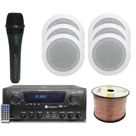 Technical Pro 639939865864 Home Theater System Kit 1000 Watts Bluetooth Receiver With 6 Qty 5.25 Inch 175 Watt