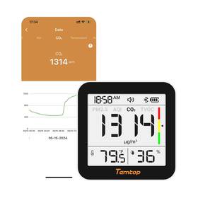 Temtop Us-m10 M10 Indoor Air Quality Monitor 6-in-1 Co2 Pm2.5 Voc Detection Sma