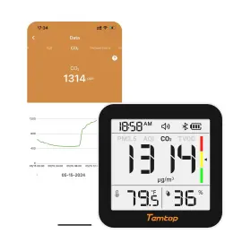 Us-m10 Temtop M10 Indoor Air Quality Monitor 6-in-1 Co2 Pm2.5 Voc Detection Sma
