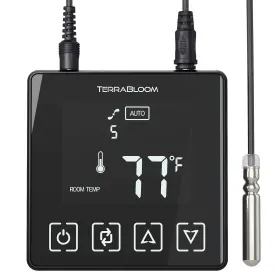 Terrabloom 858355007584 Programmable Thermostat Speed Controller With Temperature Probe For Ecmf Seri