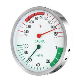 Thankmeet Yq-sn-01 5-inch Large Display Sauna Thermometer Hygrometer - Color-coded Dial Stainle