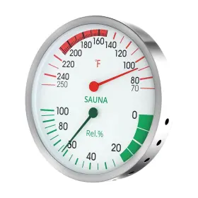 Yq-sn-01 Thankmeet 5-inch Large Display Sauna Thermometer Hygrometer - Color-coded Dial Stainle