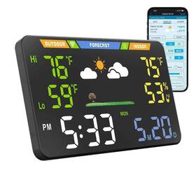 Toaiio Ws8500 Smart Weather Station With Wifi 8.5-inch Color Display Indoor/outdoor Tempe