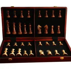 W1152 Tomost 20 Inch Extra Large Solid Walnut Wooden Chess Set With 2 Queen Pi... Fast Ship