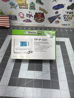 Tradepro Tp-p-521 Trade Pro Programmable Thermostat With A Bright Blue Backlight Display