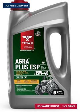 Triax Lubricants Llc 850023978868 Agra Plus Esp 15w-40 Ck-4 Synthetic Blend Api Licensed Ultra High Perfor