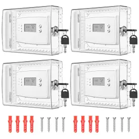Lock-004 Trj 753584172877 4 Pcs Thermostat Lock Box With Key Large Cover For Ther
