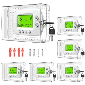 Lock-0066 Trj 753584172952 6 Pcs Large Thermostat Lock Box With Key - Clear Cover For Ac On Wall Locka