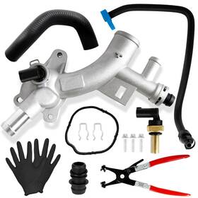 Tuostpy A-z6-61 Upgraded Aluminum Engine Coolant Housing Water Outlet Kit Compatibl... Fast Ship