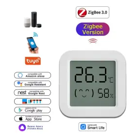 Th03 Turbo-roofinds Tuya Zigbee Temperature Humidity Sensor For Smart Home Lcd Screen Works With Ale