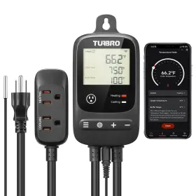 Turbro 816621028886 Smart Temperature Controller Heating Cooling Wifi-enabled Thermostat With Ti
