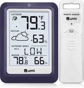 Un0581-pur01 U Unni Indoor Outdoor Thermometer Hygrometer Wireless Weather Station Temperature H