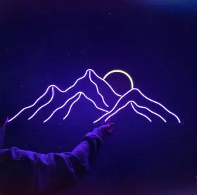 Ne0008-style Ulalaza Led Decorative Lights Usb Mountains Sunrise Sunset Neon Signs Home Decora