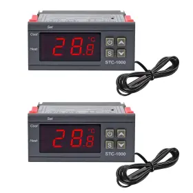 Stc-1000 Umlife 701715517509 2 Pack Ac 10a 110v-220v All-purpose Digital Led Temperature Controll