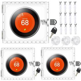 Upifen Hwqh-zfx-3prp 3 Pack Thermostat Lock Box Square 5 Inch Cover With Key Clear