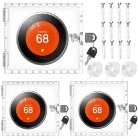 Hwqh-zfx-3prp Upifen 3 Pack Thermostat Lock Box Square 5 Inch Cover With Key Clear