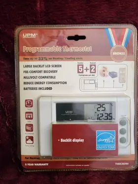 Thm301m Upm Sealed Programmable Thermostat Heating And Cooling New Old Stock