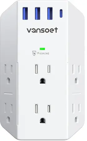 Mrj6009 Vansoet Outlet Extender 6 Splitter With 4 Usb Ports 1 C... Fast Ship