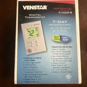 T1100fs Venstar 049008678729 Flushmount Programmable Multi-stage Thermostat - Beige