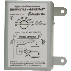 Ventamatic 047242415001 Power Attic Vent Thermostat With Firestat Xxfirestat Cool