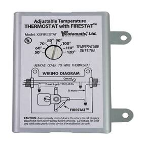 Ventamatic B002tyk4a6 Xxfirestat 10-amp Adjustable Programmable Thermostat Firestat For