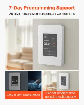Vevor 197988699453 7 Day Programmable Thermostat For Underfloor Heating Pump Tft Display