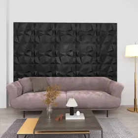 150915 Vidaxl Wall Paper 24 Pcs Self-adhesive 3d Panel Diamond Black 64.6 Ft