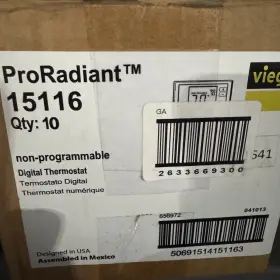 15116 Viega Heat/cool Non-programmable Proradiant Thermostat