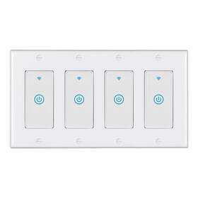 Vilbetor 788467788982 Smart Wifi Switch 4 Pole Touch White On-automatic-on Compatible With Alexa