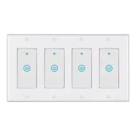 Vilbetor 788467788982 Smart Wifi Switch 4 Pole Touch White On-automatic-on Compatible With Alexa