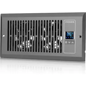 Vivohome 765150585295 120 Cfm Wall Mounted Quiet Smart Register Booster Fan With Thermostat In Grey