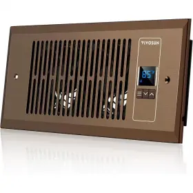 Vivosun 711181856101 120 Cfm Wall Mounted Quiet Smart Register Booster Fan With Thermostat Control In