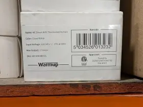 4ie-v04-wh-01 Warm Up 034526013232 Smart Wifi Thermostat Portrait Cloud White