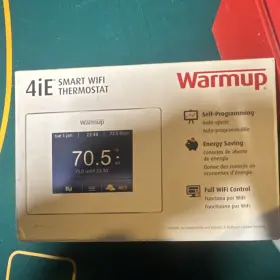 4ie-04-cw Warmup 4ie Smart Wifi Touch Screen Thermostat Cloud White 120/240v