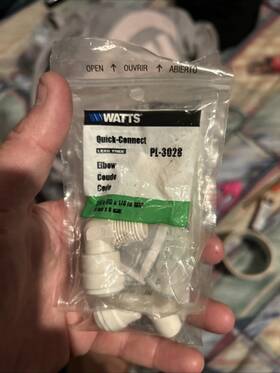 Watts Pl-3028 Tube Elbow 3/8 X 1/4 In 90 Deg Angle Plastic 150 Psi Pressure