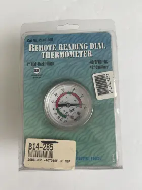 21bb-060 Weiss Remote Reading Dial Thermometer 2 Inch Dial-back Flange -40/0/60 F&c