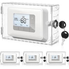 Wenqik Key-15 4 Pcs Thermostat Lock Box With Key Clear Large Cover On Wall Gua