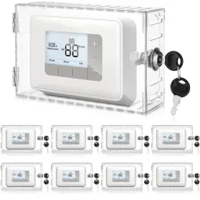 Six-wenqik-31 Wenqik 8 Pack Thermostat Lock Box With Key Clear Wall Guard 7.9x4.7x2.2