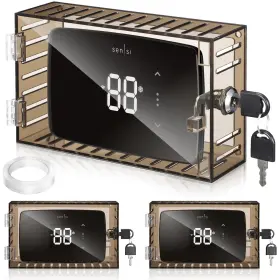 Six-wenqik-45 Wenqik 2 Pieces Universal Thermostat Lock Box With Key Large Transparent