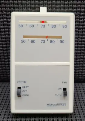 0988-1 White Maple Chase 24/30v Heat/cool Hvac Mechanical Thermostat