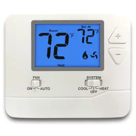 White 724268608388 Electeck Non-programmable Digital Thermostat For Home Up To 1 Heat/1 Cool With