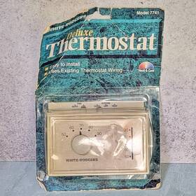 White-rodgers 035033077415 Nos White-rodgers Deluxe Thermmostat 7741 2-4-or 5 Thermostat Wires 1h/1c New